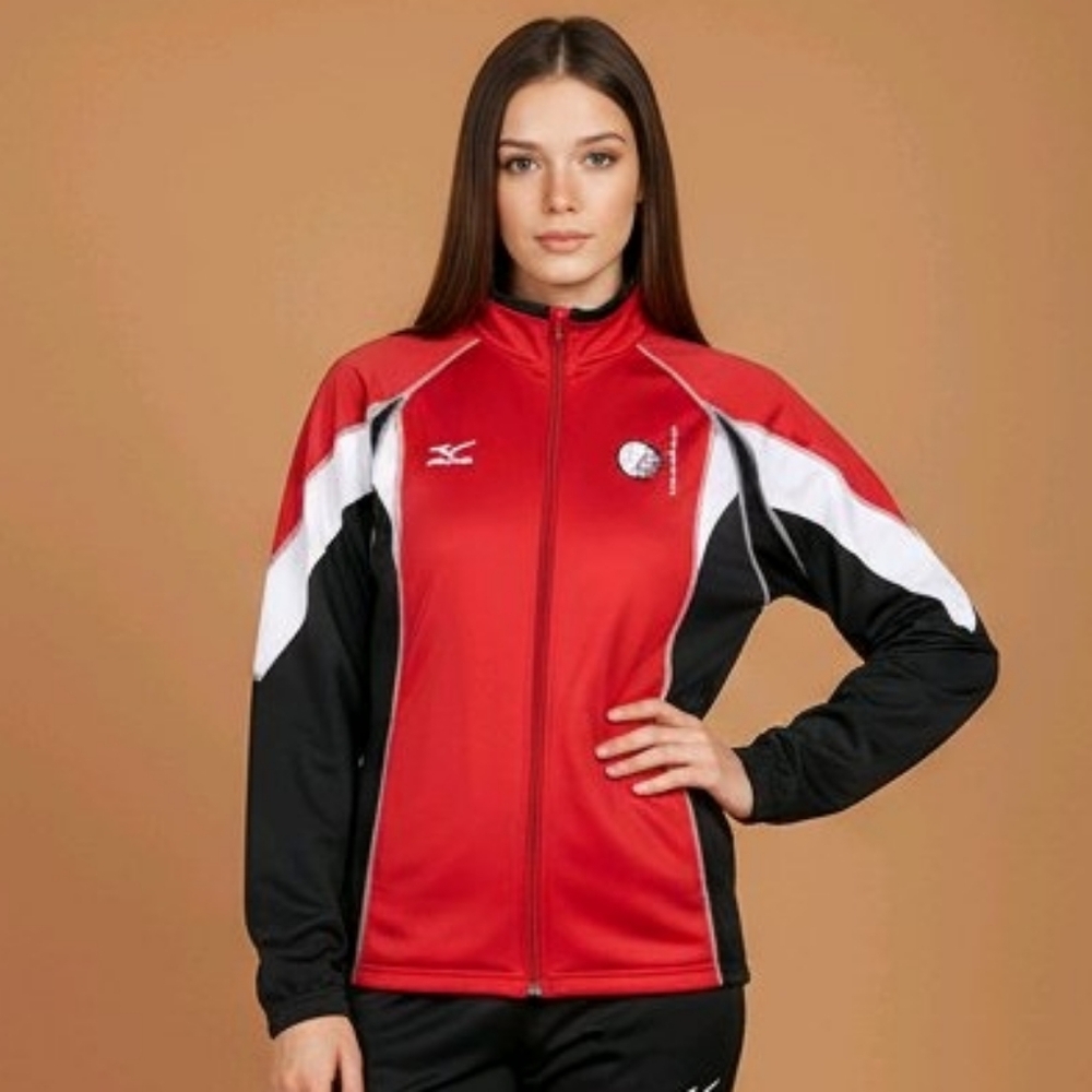 Mizuno Red and Black Women's Full Zip Volleyball Liberty Jacket